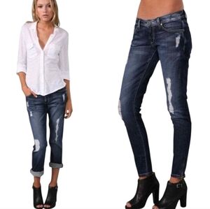 Dylan George Lucy distressed slim fit ankle zip jeans size 30